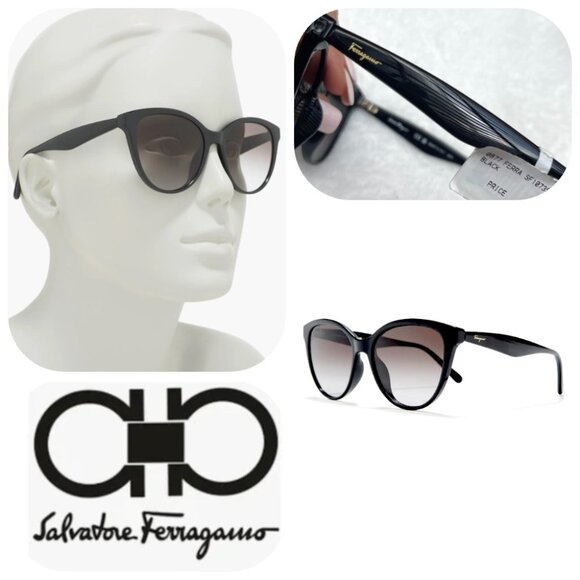 NWT Auc Ferragamo Cat Eye Gradient 54mm Sunglasses